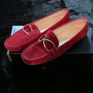 Anne Klein red driving shoes